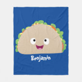 Cute happy glimlach taco cartoon illustratie fleece deken (Voorkant)