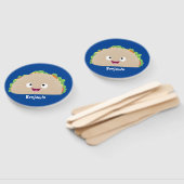 Cute happy glimlach taco cartoon illustratie handwaaier (Niet-gemonteerd)