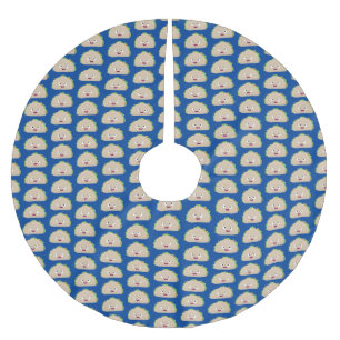 Cute happy glimlach taco cartoon illustratie kerstboom rok