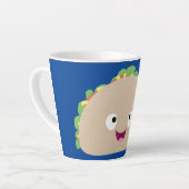 Cute happy glimlach taco cartoon illustratie latte mok (Linkerhoek)