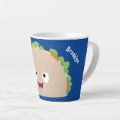 Cute happy glimlach taco cartoon illustratie latte mok (Rechterhoek)