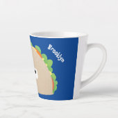Cute happy glimlach taco cartoon illustratie latte mok (Rechts)