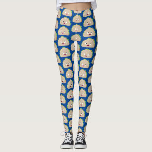 Cute happy glimlach taco cartoon illustratie leggings