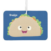 Cute happy glimlach taco cartoon illustratie luchtverfrisser (Achterkant)