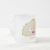Cute happy glimlach taco cartoon illustratie matglas koffiemok (Voorkant links)