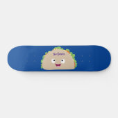 Cute happy glimlach taco cartoon illustratie persoonlijk skateboard (Horizontaal)