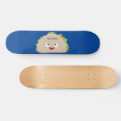 Cute happy glimlach taco cartoon illustratie persoonlijk skateboard (Horizontaal)