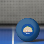Cute happy glimlach taco cartoon illustratie pingpongbal (Net)