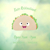 Cute happy glimlach taco cartoon illustratie raamsticker (Vel 3)