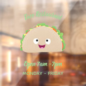 Cute happy glimlach taco cartoon illustratie raamsticker (Vel 2)