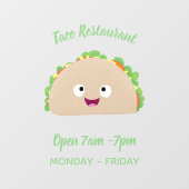 Cute happy glimlach taco cartoon illustratie raamsticker (Vel)