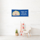 Cute happy glimlach taco cartoon illustratie spandoek (Insitu)