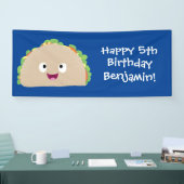 Cute happy glimlach taco cartoon illustratie spandoek (Beurs)