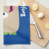 Cute happy glimlach taco cartoon illustratie theedoek (Quarter Fold)