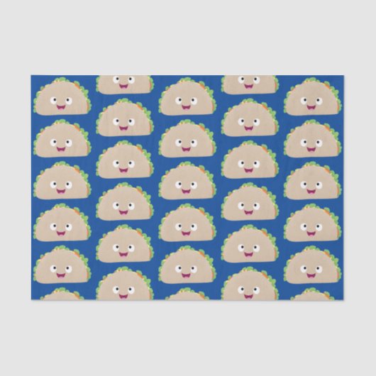 Cute happy glimlach taco cartoon illustratie tissuepapier (Voorkant)
