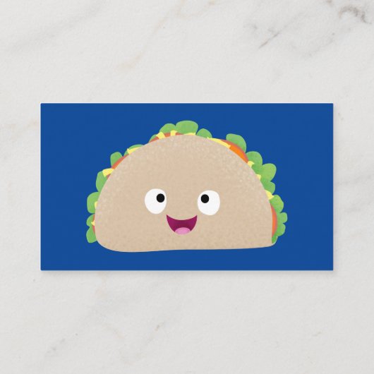 Cute happy glimlach taco cartoon illustratie visitekaartje (Achterkant)