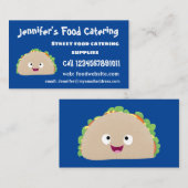 Cute happy glimlach taco cartoon illustratie visitekaartje (Voorkant / Achterkant)