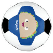 Cute happy glimlach taco cartoon illustratie voetbal (Gedraaid)