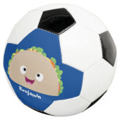 Cute happy glimlach taco cartoon illustratie voetbal (Drie kwart)