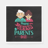 Cute Happy Grandouders Day word art Servet (Voorkant)