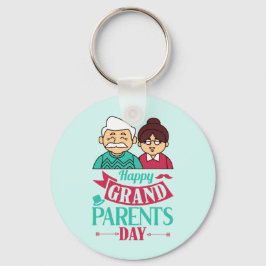 Cute Happy Grandouders Day word art Sleutelhanger