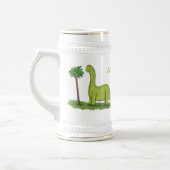 Cute happy green brontosaurus dinosaur cartoon bierpul (Links)