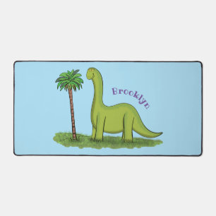 Cute happy green brontosaurus dinosaur cartoon bureaumat