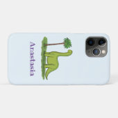 Cute happy green brontosaurus dinosaur cartoon Case-Mate iPhone case (Achterkant (horizontaal))