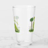 Cute happy green brontosaurus dinosaur cartoon glas (Links)