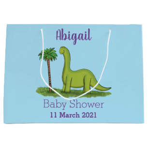 Cute happy green brontosaurus dinosaur cartoon groot cadeauzakje