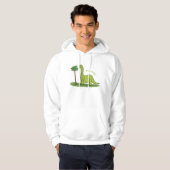Cute happy green brontosaurus dinosaur cartoon hoodie (Voorkant volledig)