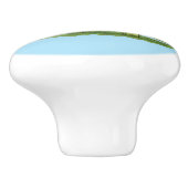 Cute happy green brontosaurus dinosaur cartoon keramische knop (Zijkant)