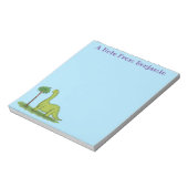 Cute happy green brontosaurus dinosaur cartoon notitieblok (Linkerzijde)