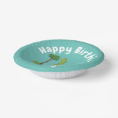 Cute happy green brontosaurus dinosaur cartoon papieren kommen (Gebogen)