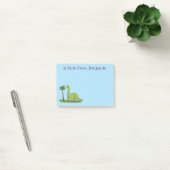 Cute happy green brontosaurus dinosaur cartoon post-it® notes (Kantoor)