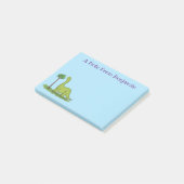 Cute happy green brontosaurus dinosaur cartoon post-it® notes (Schuin)