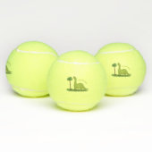 Cute happy green brontosaurus dinosaur cartoon tennisballen (Multi)