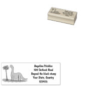 Cute happy green brontosaurus dinosaur rubberstempel (Gestempeld)