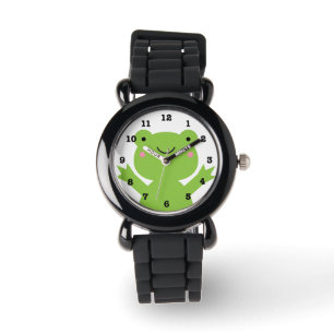 Cute Happy Green Frog Genumbered Wrist Watch Horloge
