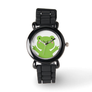 Cute Happy Green Frog Wrist Watch Horloge