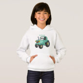 Cute happy green tractor cartoon (Voorkant volledig)