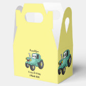Cute happy green tractor cartoon bedankdoosjes (Geopend)