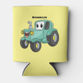 Cute happy green tractor cartoon blikjeskoeler (Voorkant)
