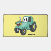Cute happy green tractor cartoon bureaumat (Voorkant)