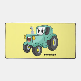 Cute happy green tractor cartoon bureaumat