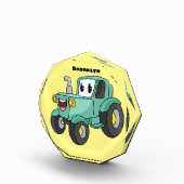 Cute happy green tractor cartoon fotoblokken (Rechts)