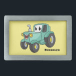 Cute happy green tractor cartoon gesp<br><div class="desc">Deze gelukkige groene trekker is klaar voor het vertragen van tijd! Ontworpen in leuke cartoon stijl.</div>