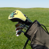 Cute happy green tractor cartoon golfheadcover (Insitu)