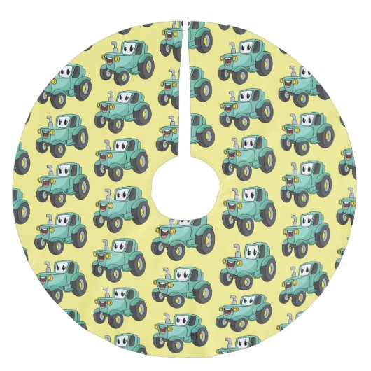 Cute happy green tractor cartoon kerstboom rok (Voorkant)