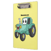 Cute happy green tractor cartoon klembord (Links)